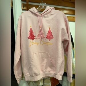 Merry Christmas Pink Sweater Hoodie